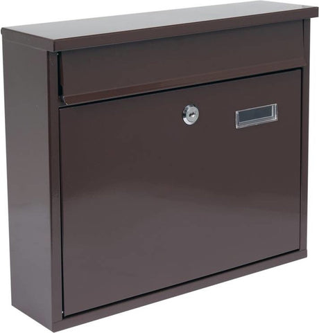 Vorel-Briefkasten mit 2 Schlüsseln – braun – 310 x 360 x 100 mm