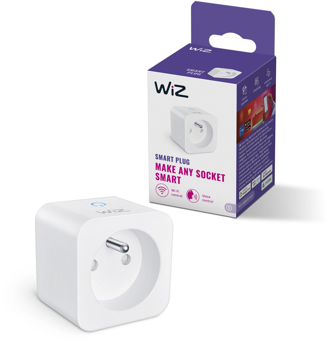Wiz slimme stekker - eenvoudige bediening via de app - stekkertype e - wi-fi - matter gecertificeerd
