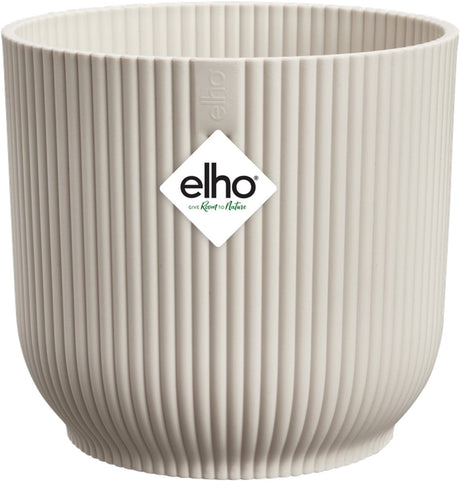Elho vibes fold rond 14 - bloempot voor binnen - 100% gerecycled plastic - ø 14.1 x h 12.9 cm - linnen wit