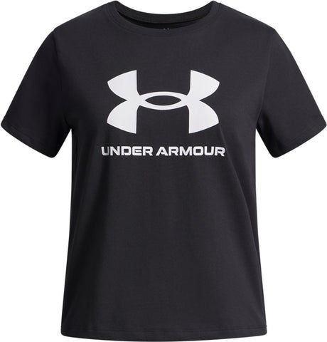 Under Armour UA Big Logo SS Unisex-Sportshirt – Schwarz – Weiß