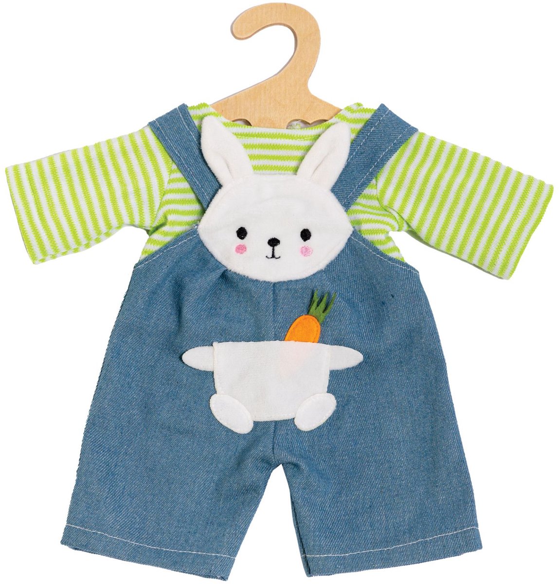 Heless Puppenlatzhose mit Streifenshirt Bunny Lou, 28-35 cm