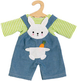 Heless Puppenlatzhose mit Streifenshirt Bunny Lou, 28-35 cm