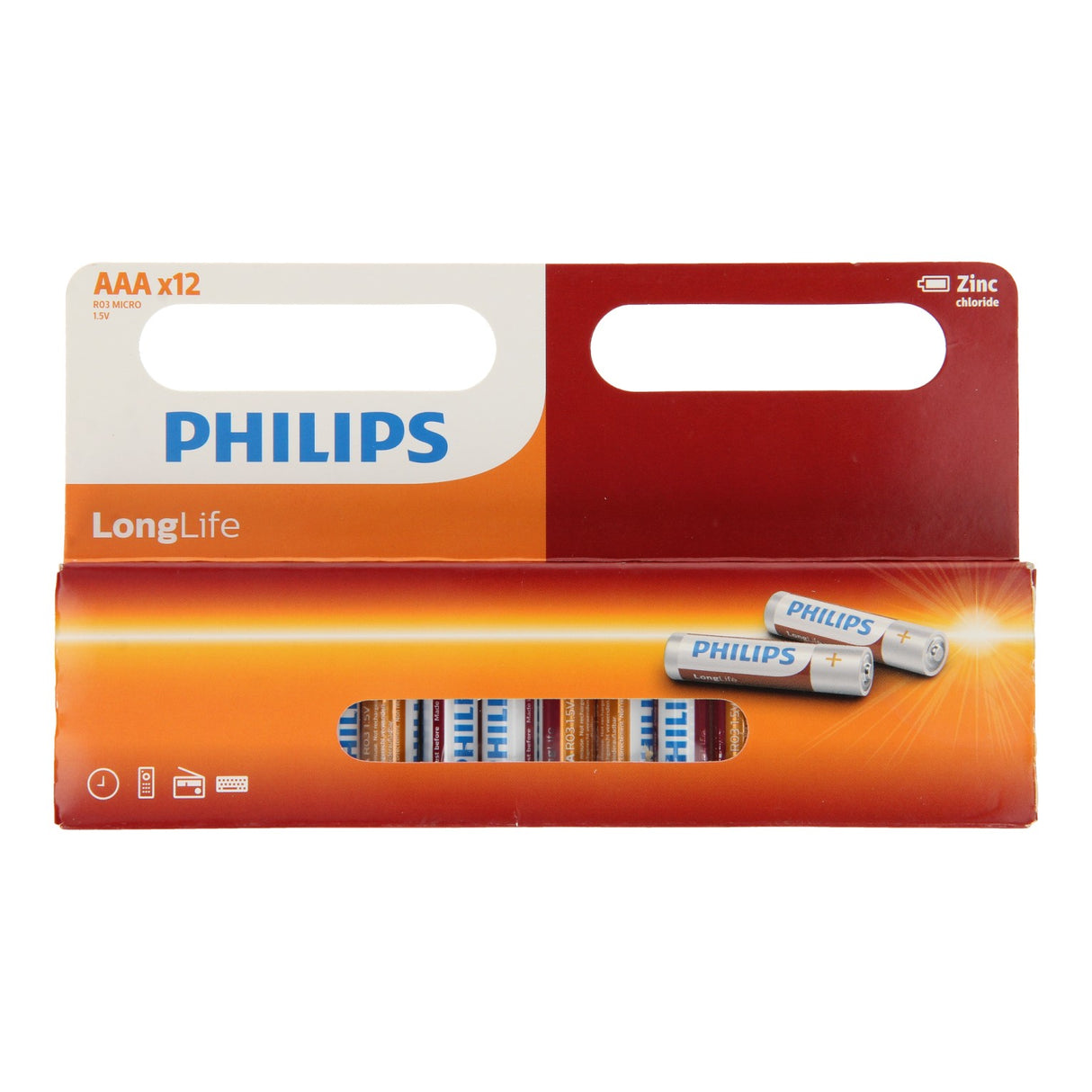 Philips LongLife Battery Cinc AAA R03, 12st.