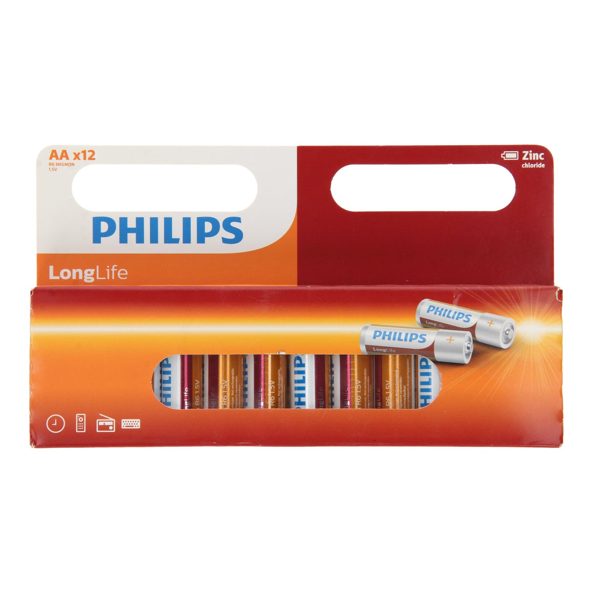 Philips LongLife Battery Zinek AA R6, 12st.