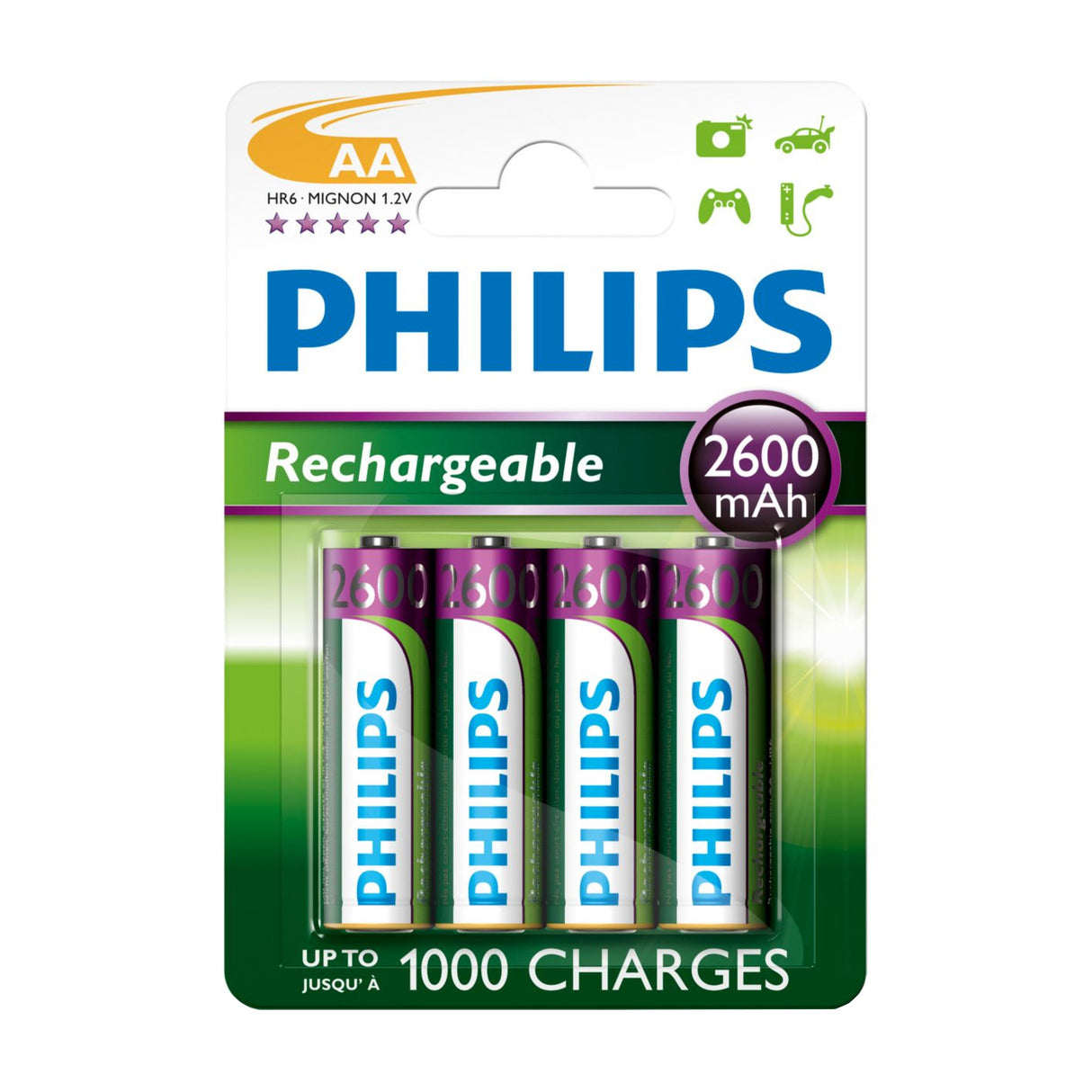 Battery Sales Europe Philips AA rechargeable batteries, 4st.