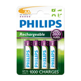 Batteriförsäljning Europa Philips AA -laddningsbara batterier, 4: a.