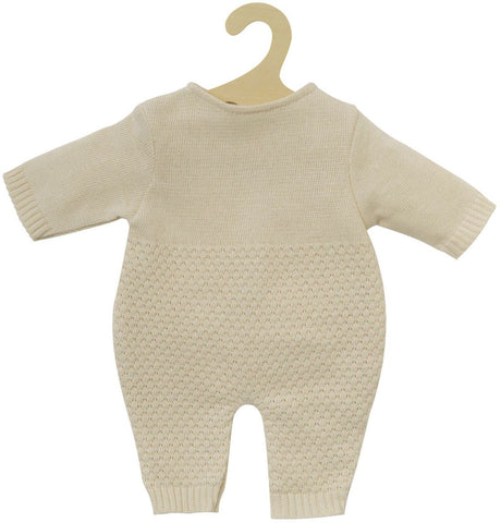 Heless Puppen-Strickoverall ecru, 28-35cm