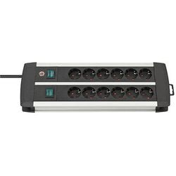 Brennerstuhl Premium-Alu-Line-Technik-Steckdosenleiste 12-fach Duo Schwarz 3m H05VV-F 3G1,5 Die Steckdosen sind SCH - 1391000912