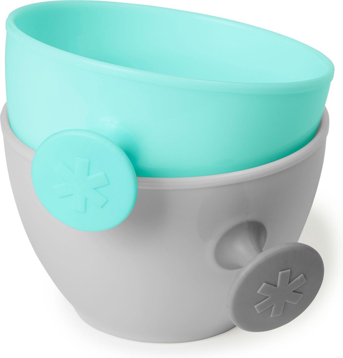 Skip Hop Skip-Hop Easy-Grap-Schale – mit Griff – graugrün-blau – 2 Stück