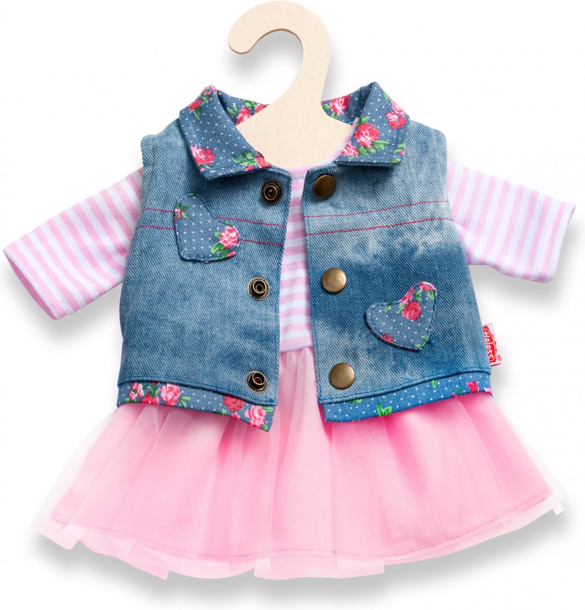 Puppenkleid mit Giletje, 28-35 cm