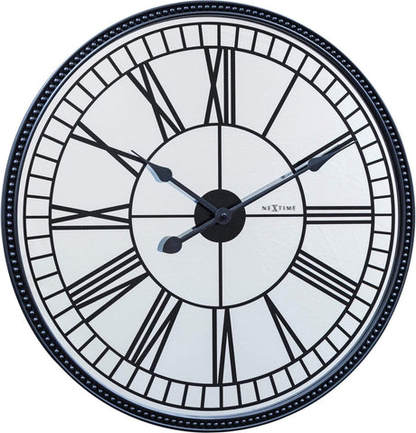 Nextime cleopatra mirror – stille wandklok – 56 cm – spiegel – zwart