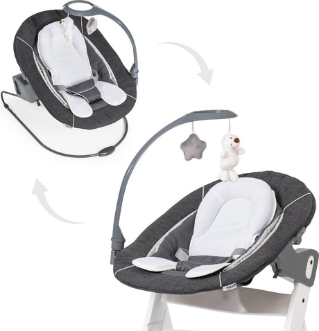 Hauck Alpha Bouncer 2 in 1 Deluxe – Schaukelstuhl – Melangegrau