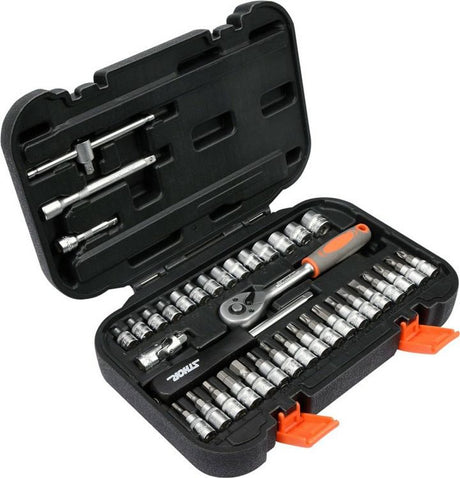 Sthor 58640 – Steckschlüsselsatz – 1 4 Zoll – 38-teilig – ergonomischer Griff