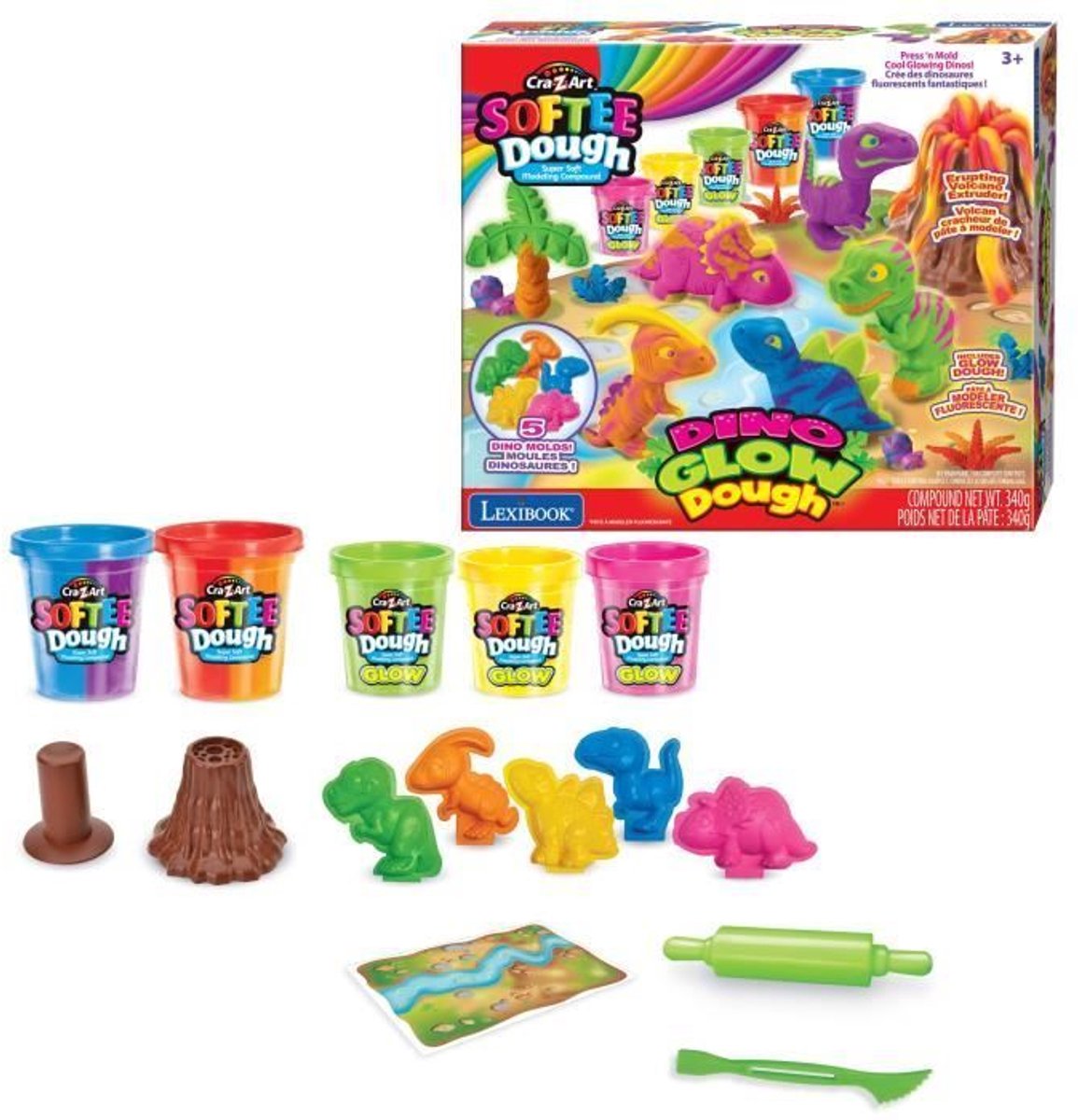 Lexibook Softee Dino Neon-Ton-Set