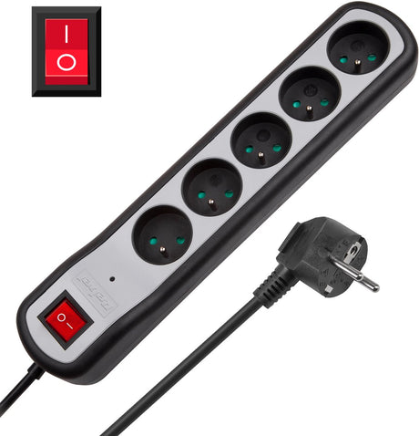Rebel-Serie – Steckdosenbox – 5 Steckdosen – 5 m Kabel