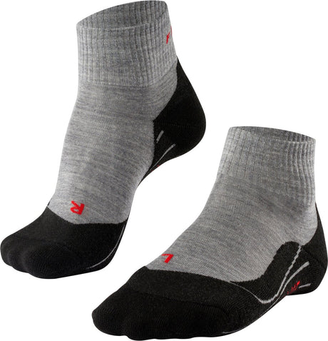 Falke TK5 kurze Anti-Blister Wandersocken aus dünnem Woll-Funktionsmaterial Damen Grau – Größe 39-40