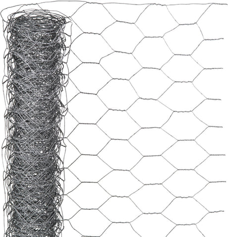 Natur – verzinktes Stahlgeflecht – 5 x 1,5 m – grau – 13 mm Maschenweite