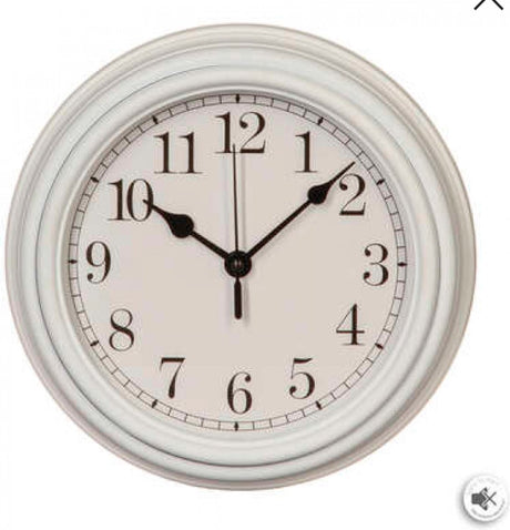 Atmosphera – authentische Uhr – weiß – 22 x 22 x 3,8 cm – Holz – geräuschloses Uhrwerk