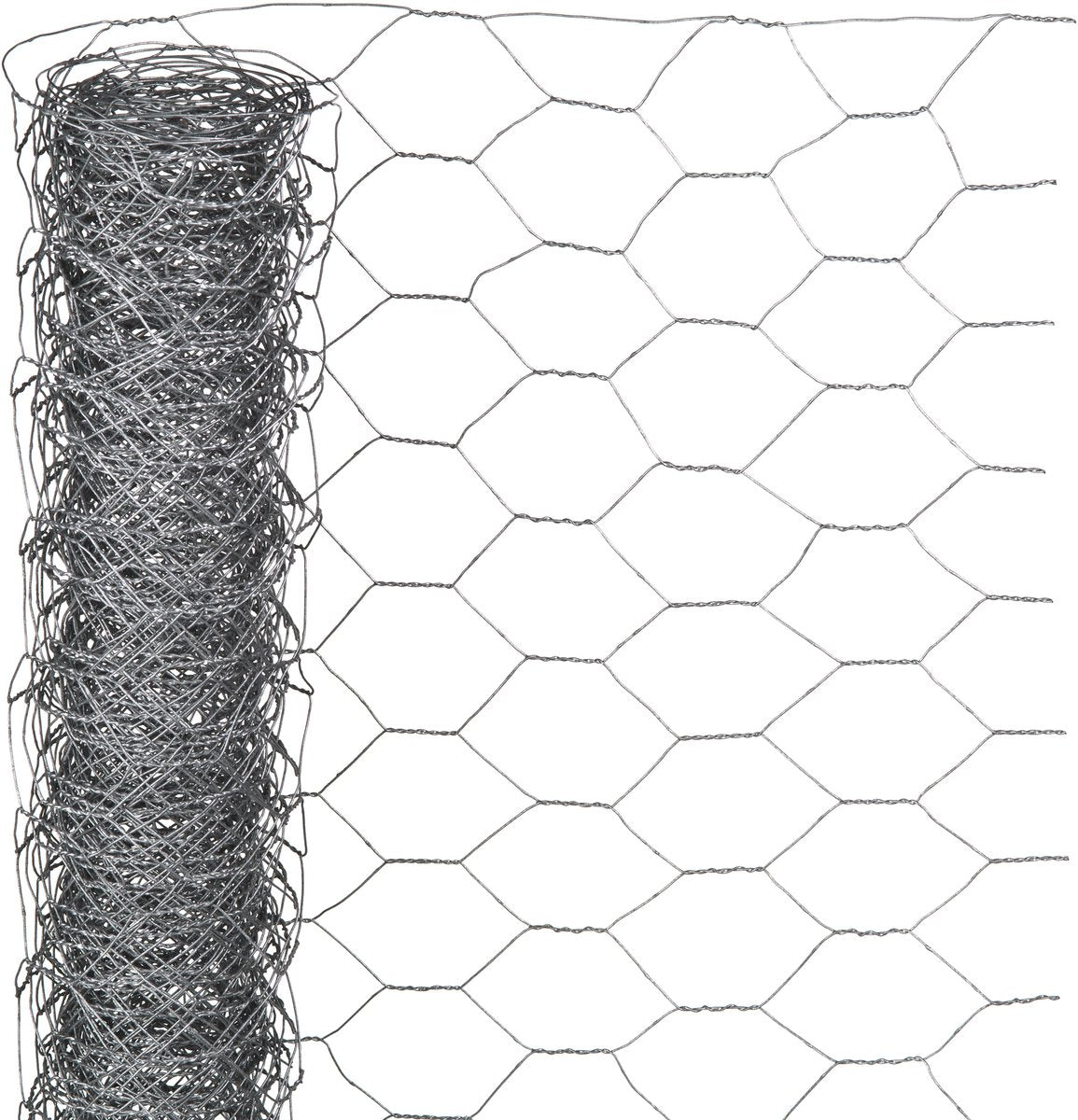 Natur - verzinktes Stahlgeflecht - 25 x 1 m - grau - 25 mm Maschenweite