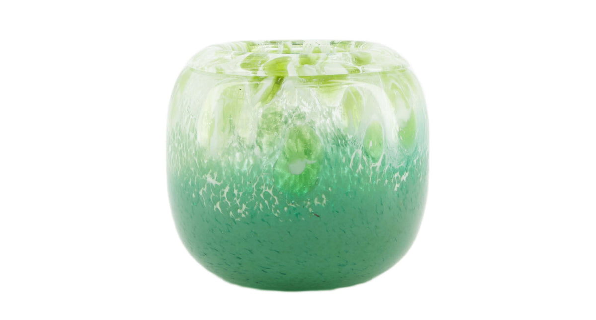 Vase glass 16x16x13.5cm green