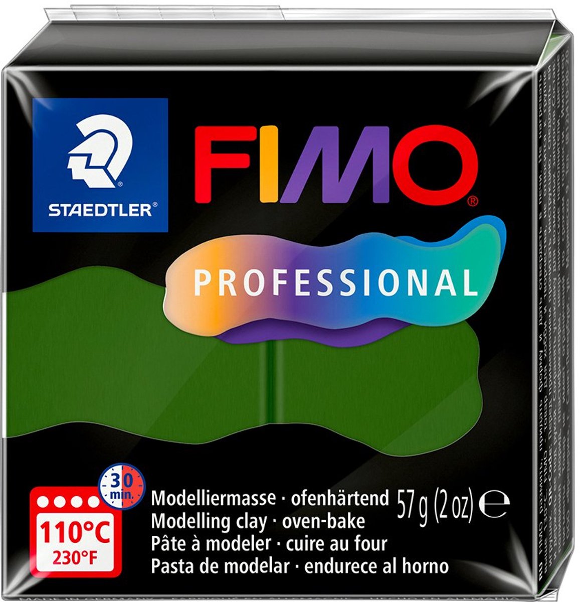 Fimo professional - ofenhärtende Modelliermasse - Block 57 gr - Blattgrün