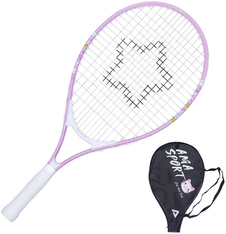 Ama Sport Kinder-Tennisschläger Cat Pink 23 Zoll – leichter Junior-Schläger mit Tasche – ideal für Anfänger –