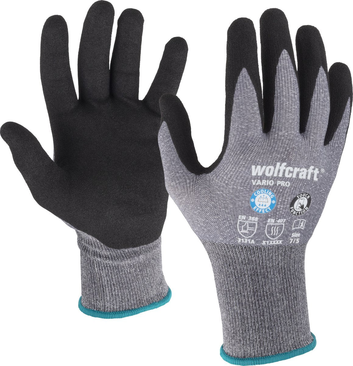 Wolfcraft – Arbeitshandschuhe Größe S – Thermatech – Nitril – Größe 7 – 4981000