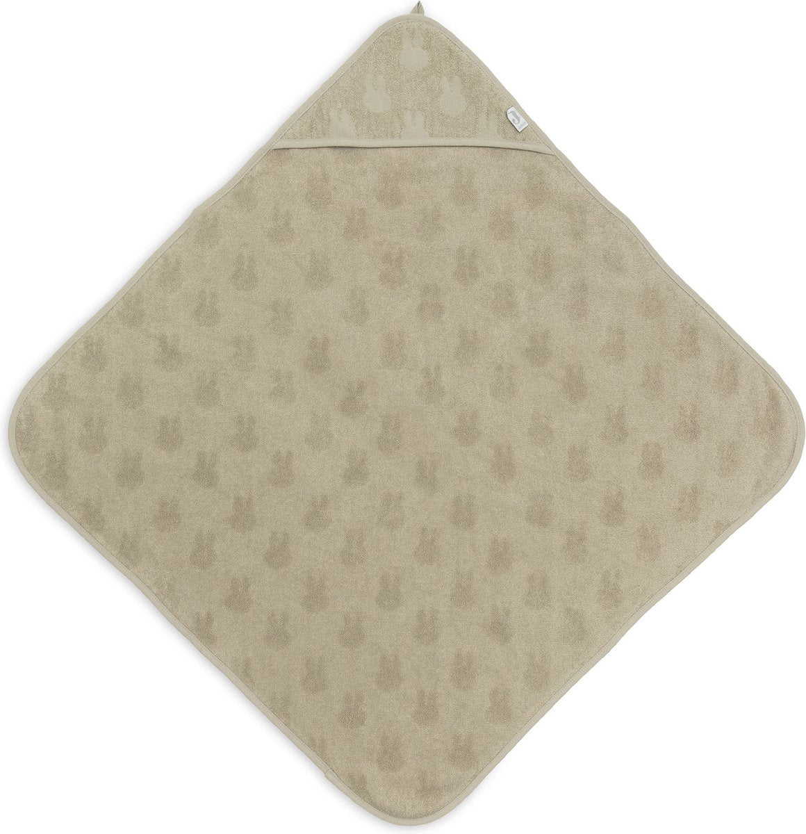 Jollein x nijntje - badcape badstof 75x75cm - baby handdoek met badcape, omslagdoek, badponcho miffy jacquard - olive green