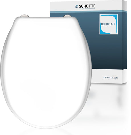 Schütte WC-Sitz 82000 weiß – Duroplast – Edelstahlscharniere – Belastbarkeit bis 175 kg – lackiert – weiß