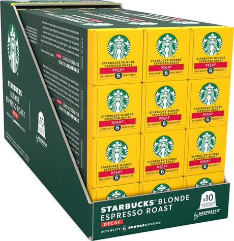 Starbucks by Nespresso Kapseln Blonde Espresso Roast Decaf – 10 Kaffeetassen x 12 Boxen
