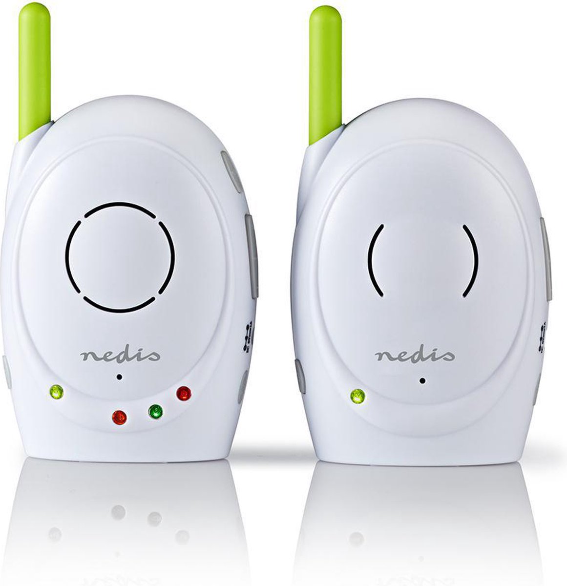 Nedis Babyphone – FHSS (Frequency-Hopping Spread Spectrum) – mit Talkback-Funktion – batteriebetriebenes Netzteil – grün weiß