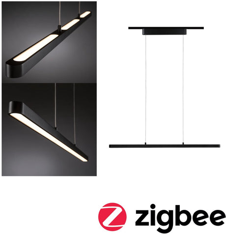 Paulmann Urail Pendants Smart Home Zigbee 3.0 Lento 3x600lm 3x13,5W Tunable White Dimmbar 230V Schwarz Matt