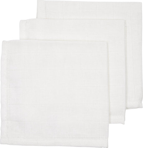 Meyco baby uni monddoekjes - 3-pack - hydrofiel - white - 30x30cm