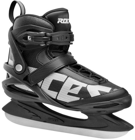 Roces – Big Icy 2 – Eishockey-Schlittschuhe – Schlittschuhe Herren – Schwarz und Weiß – Komfortschaumpolsterung, verstärkte Fersenstütze – Größe EU 50
