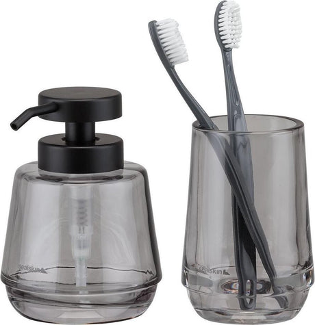 Sealskin mood - badkamerset - zeepdispenser 380 ml - tandenborstelbeker - grijs