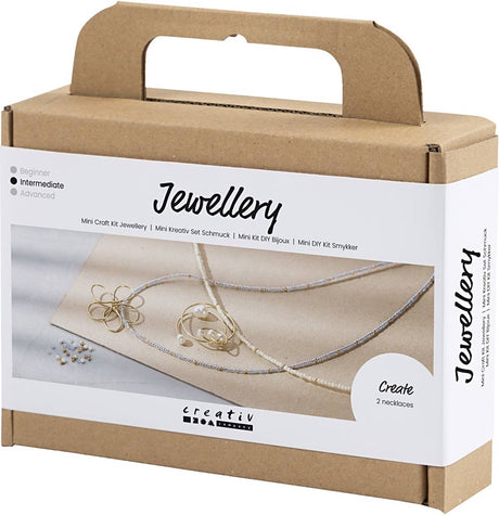 Creativ Company Mini-Hobby-Set Schmuck, Halskette mit Anhänger mit Metalldraht, vergoldet, 1 Box