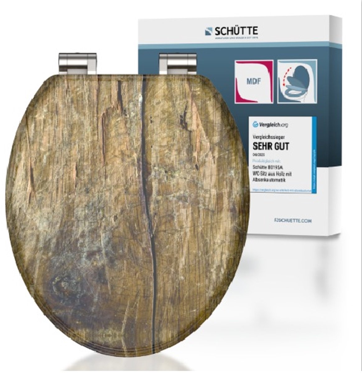 Schütte Toilettensitz Massivholz MDF braun