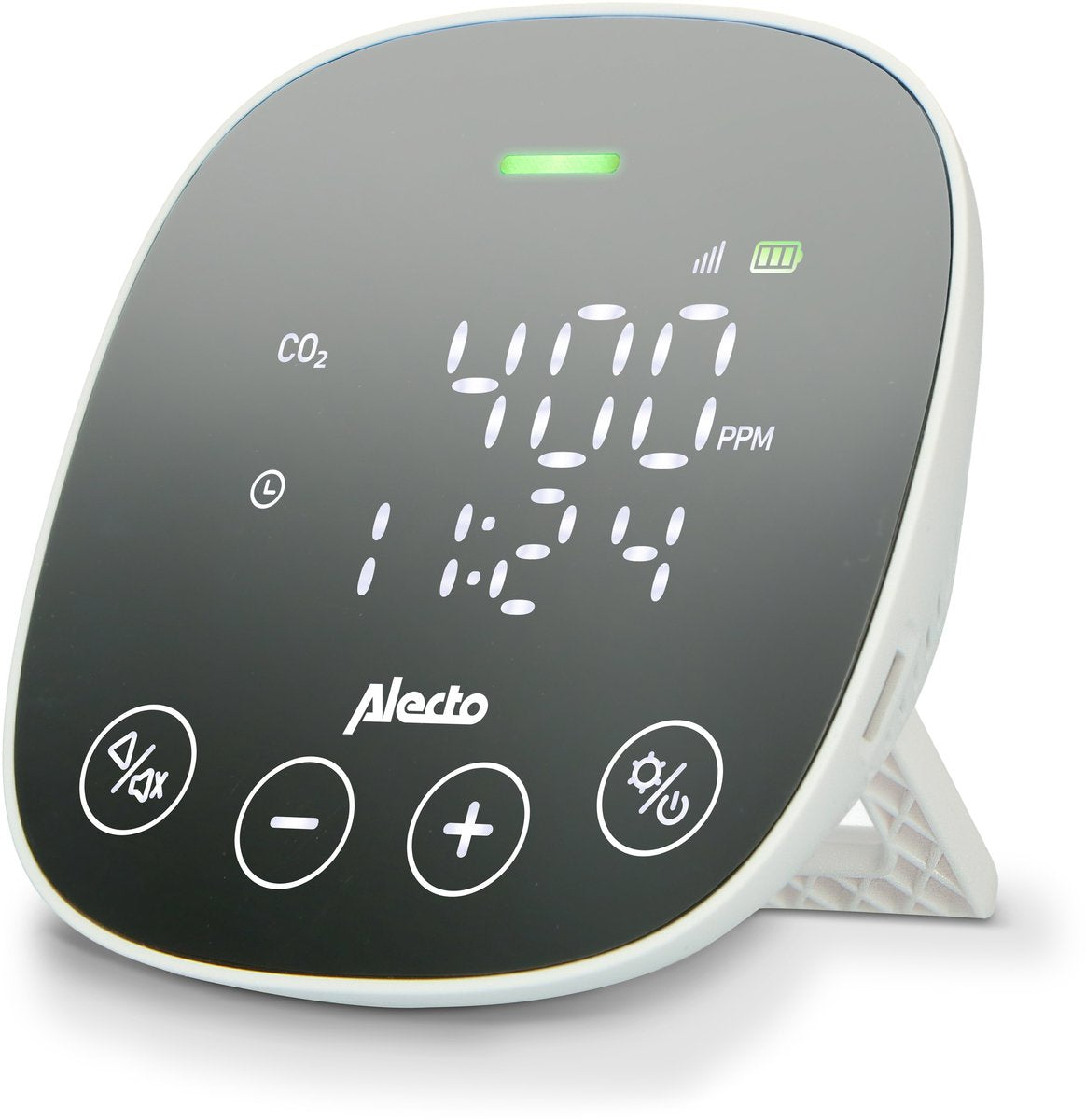 Alecto AQ30 – CO2-Messgerät mit professionellem NDIR-Sensor – Feuchtigkeitsmessgerät mit Alarmsignal bei schlechter Belüftung