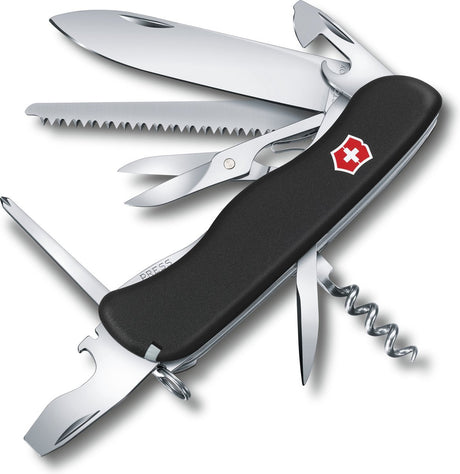 Victorinox Outrider schwarzes Schweizer Taschenmesser – 14 Funktionen – schwarz