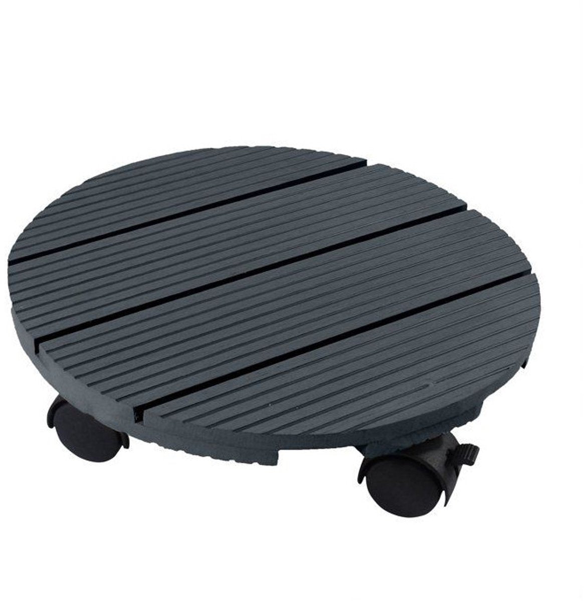 Nature - Pflanzenwagen mit Rollen - ø30cm - Anthrazit - Holzverbundstoff