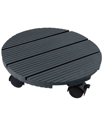Nature - Pflanzenwagen mit Rollen - ø30cm - Anthrazit - Holzverbundstoff