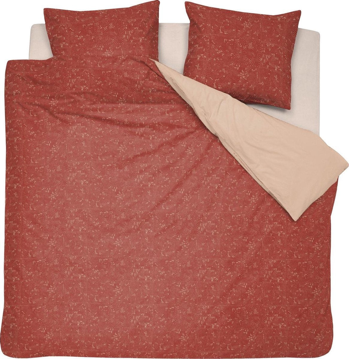 Damai - dekbedovertrekset - bio katoen 240x200 220 cm - rood + 2 kussenslopen 60x70