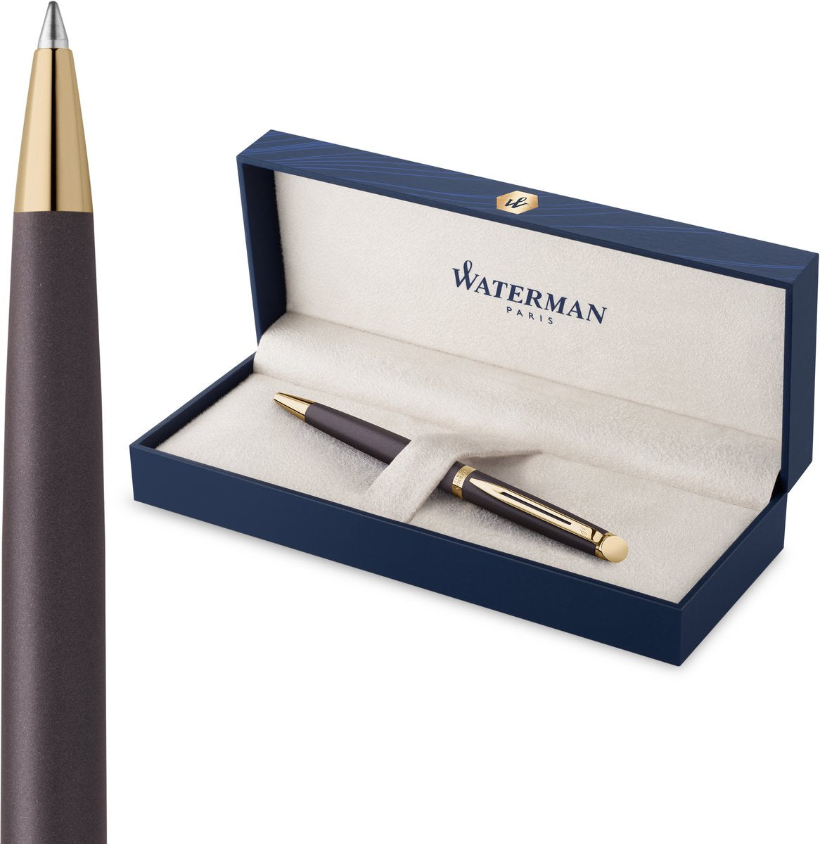 Waterman Hemisphère-Kugelschreiber | die subtile Version | Lavaschwarz | mittlerer Punkt | mit Geschenkbox