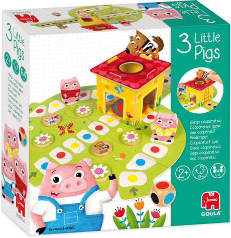 Goula Jumbo - - Drei kleine Schweinchen - Kinderspiel - Brettspiel für Kinder ab 2 Jahren - Spielzeug