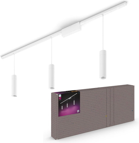 Philips Hue Perifo Deckenschienenbeleuchtung – weißes und farbiges Licht – 3 Hängelampen – Weiß – Basisset