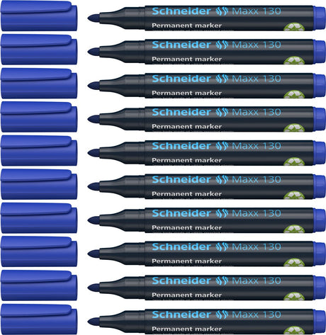 Schneider Schreibgeräte Schneider Permanentmarker - Maxx 130 - runde Spitze - Schreibfarbe blau - Box 10 Stück