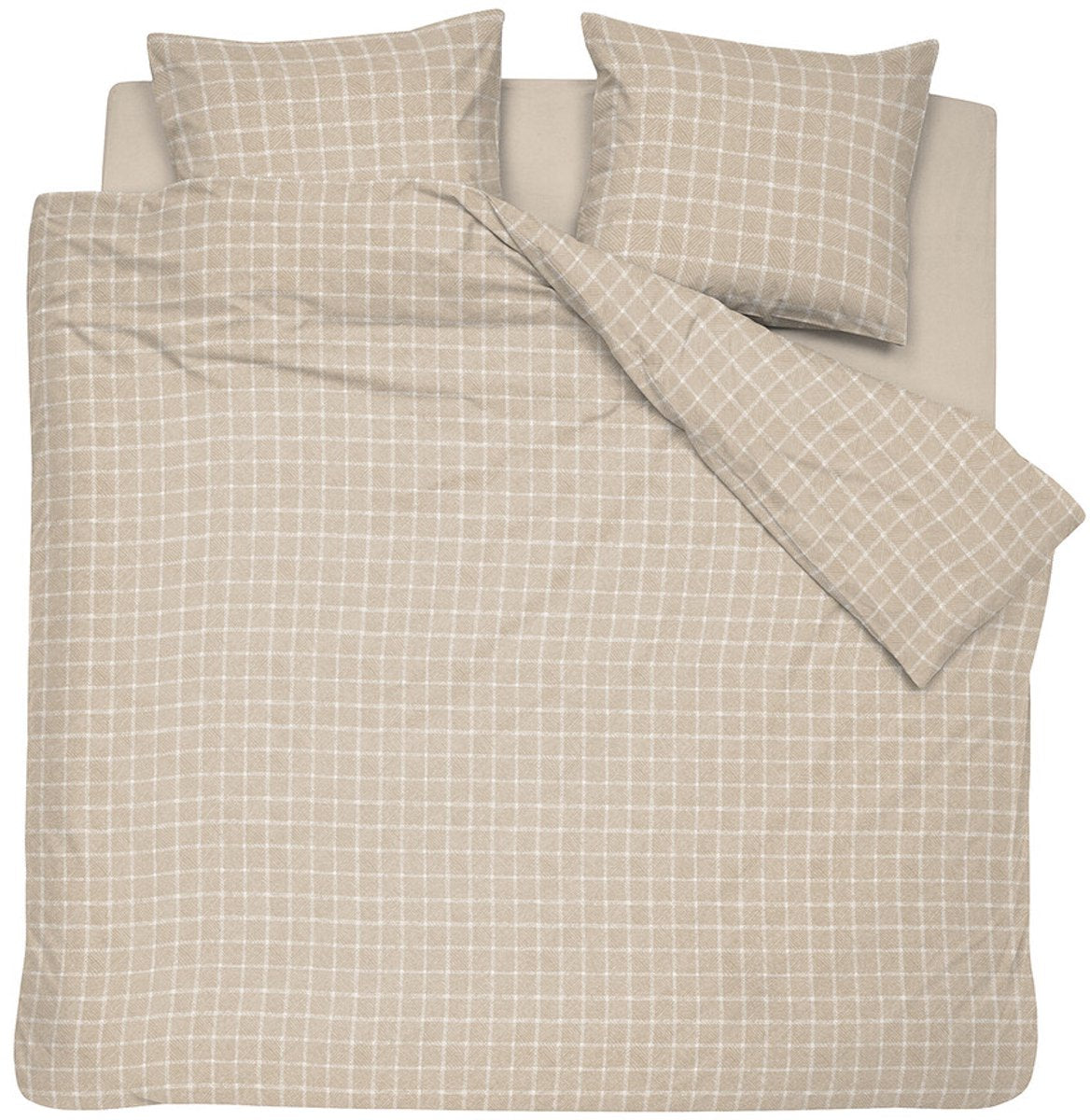 Cinderella dekbedovertrek carre flanel - naturel - 200x220