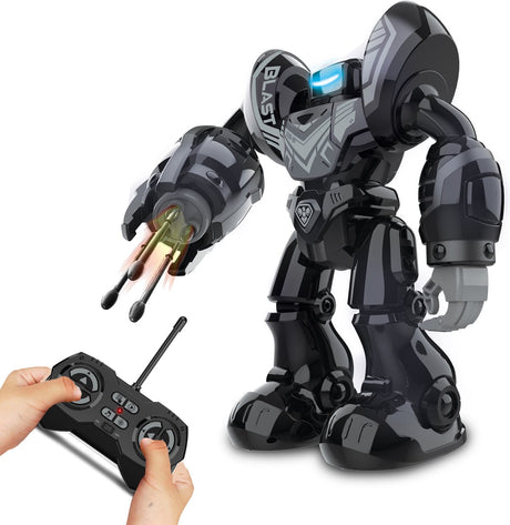 Silverlit Roboter Robo Blast Black – steuerbarer Spielzeugroboter mit Schießfaust – 34 cm hoch