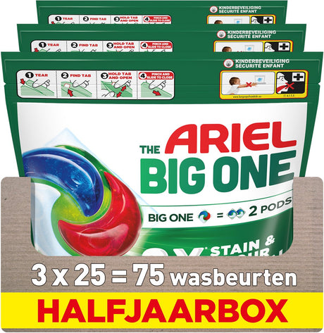 Ariel 3in1 Waschmittelkapseln das große Original – 3 x 25 Wäschen