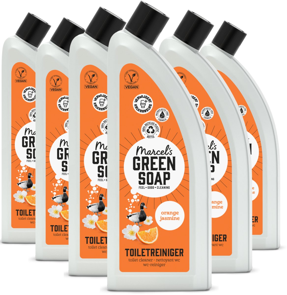 Marcel's green soap toiletreiniger - sinaasappel jasmijn - 6 x 750ml
